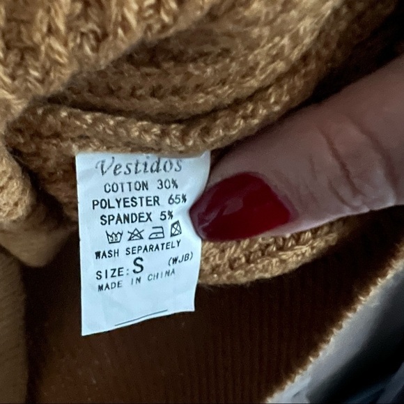 Angashion Off Shoulder Fringe Gold Sweater - Picture 6 of 7